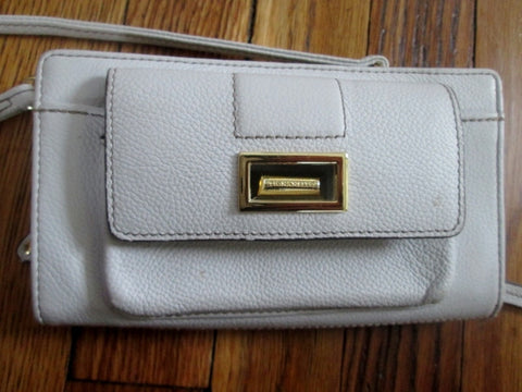 TIGNANELLO Leather Shoulder Bag Stitch Crossbody Travel Purse Wallet WHITE
