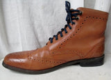 Mens HAWKINGS MCGILL Leather WINGTIP Chukka ANKLE BOOTS Shoes 11 BROWN
