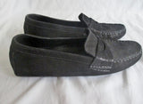 NEW Womens COLE HAAN MOC Suede Leather Slip on Shoe 7.5 BLACK Trek Loafer