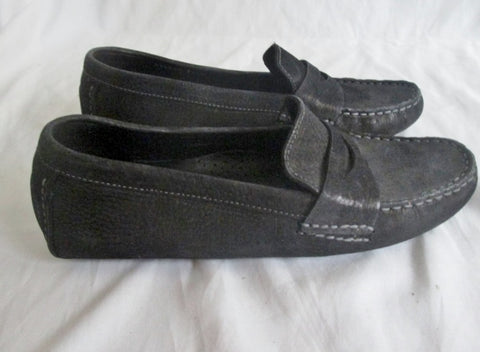 NEW Womens COLE HAAN MOC Suede Leather Slip on Shoe 7.5 BLACK Trek Loafer