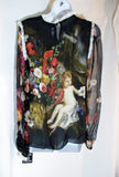 RARE NEW NWT DOLCE & GABBANA ROMANTICO Blouse Top 42 / 6 Silk Shirt