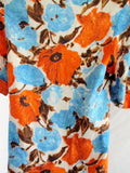NEW NWT DRIES VAN NOTEN Silk Dress 36 / 4 BLUE ORANGE FLORAL Shift