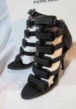 NEW NIB PIERRE HARDY GUM CALF  SHINY Stiletto Heel Shoe 36.5 6 BLACK Womens NIB