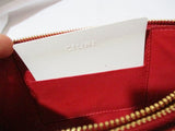 NEW CELINE PARIS Leather TRIO Clutch Bag Purse RED Pouch Wallet