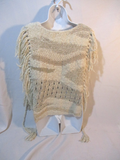 ISABEL MARANT BOHO FRINGE Knit Sweater CREME 36 / 4 / S Vest BEIGE Chunky