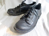 Womens BORN Hand Crafted Leather Lace Up Loafer Comfort Walking Shoes BLACK 7.5