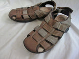NEW Mens CROFT & BARROW SHOES Sandals Leather Canvas BROWN 11 Camping Trek