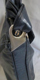 Vintage MM MORRIS MOSKOVITZ Genuine Leather Shoulder Bag Satchel NAVY BLUE
