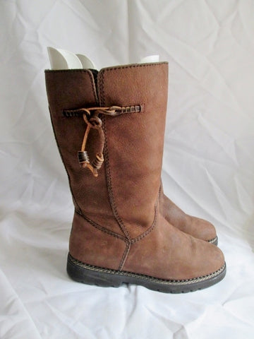 Womens G.H. BASS Leather Boot 8.5 BROWN Boho Tassel Hippy