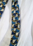 Mens ART OF M.C. ESCHER Neck TIE Necktie FISH & BOATS Symmetry E72, 1948 BLUE