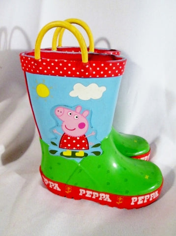 Little Kids Toddler PEPPA PIG Wellies Rain Boots Rainboots Gumboots Shoes 7 Colorful Fun!