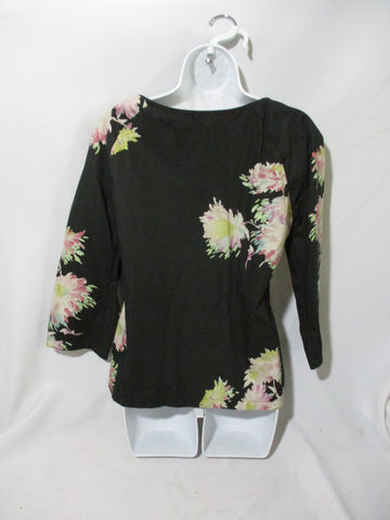 NEW DRIES VAN NOTEN Floral Top Blouse Shirt 36 BLACK