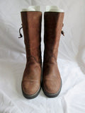 Womens G.H. BASS Leather Boot 8.5 BROWN Boho Tassel Hippy