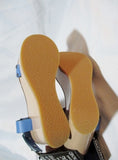 NEW CHLOE PLATFORM WEDGE NAIM CALF Shoe Sandal 36 / 6 BLUE ESPADRILLE