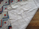 Handmade Vintage Antique AMISH QUILT Blanket Throw Bedspread 77" Multi