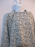 CHLOE Wool Floral Sweater Top OFF WHITE GREY GRAY Pullover Jumper Pockets