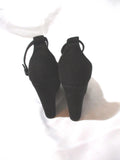 NEW CELINE PARIS ITALY Platform Sandal Shoe BLACK Suede High Heel 36