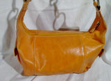 HYPE leather hobo shoulder satchel COGNAC BROWN BOHO Saddle Barrel bag