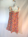 Vintage 1970s Seventies Handmade Maxi Dress Sundress M BOHO FLORAL RED Hippy Beach