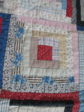 Handmade Vintage Antique AMISH QUILT Blanket Throw Bedspread 77" Multi