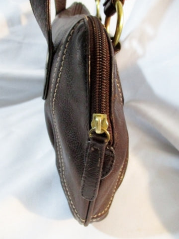 Vintage Stone Mountain Tan Leather Hobo Shoulder Bag Purse