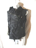 NWT NEW RICK OWENS DRKSHDW Leather BIKER VEST Waistcoat 42 BLACK