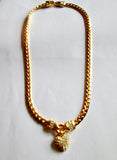 15" HEART Rhinestone Charm PENDANT Necklace GOLD Choker LOVE Soulmate Chainlink Rope