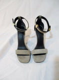 NEW CELINE PARIS Strappy Open Sandal Suede ITALY Shoe 36 6 Light KHAKI GRAY Womens