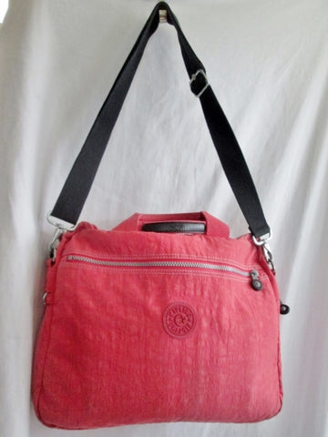 KIPLING MONKEY vegan satchel briefcase clutch travel luggage shoulder bag PINK PEACH SALMON
