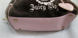 JUICY COUTURE ROYAL Leather Velvet purse leather DOG satchel bowler PINK BROWN