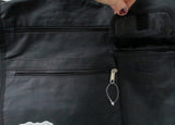 ROKSAK Travel Book Bag Canvas Crossbody Messenger BLACK School Laptop Case
