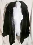 NEW Womens DENNIS BASSO Vegan Faux Fur jacket coat parka hood BLACK S