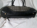 COACH 7080 VACHETTA Jacquard Hobo Handbag Satchel TOTE BLACK Leather