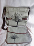 EUC GLAM NATURALE Canvas iPad Purse Messenger Shoulder Cross Body Bag TREE KHAKI