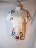 NWT NEW BALMAIN PARIS ROSE FLOWER FENCE T-Shirt Tee 38 Top