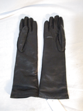 NWT NEW BARNEY'S NEW YORK Leather Cashmere Gloves 6.5 BLACK Driving