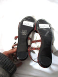 NWT NEW BALENCIAGA LEATHER POLKA DOT SNAKE PRINT Sandal Shoe 36 CORAL