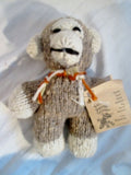 NEW NWT HANDMADE Wool Plush HAND KNIT BABY MONKEY Mini Stuffed Animal AFRICA Doll Toy
