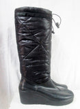 Womens SPERRY TOP SIDER Puffer Boot Waterproof Snow Rain 7 BLACK Winter Puffy