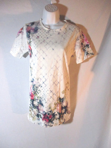 NWT NEW BALMAIN PARIS ROSE FLOWER FENCE T-Shirt Tee 38 Top