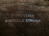 STRENESSE GABRIELE STREHLE ITALY Suede satchel clutch bag purse BROWN ESPRESSO Leather