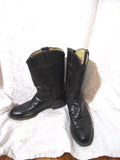 JUSTIN Western Cowboy Rocker Riding Leather Rodeo BOOT 7 BLACK
