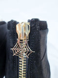 CHARLOTTE OLYMPIA PUMP Ribbon Bootie Shoe 36 6 BLACK Satin Platform