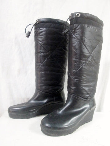 Womens SPERRY TOP SIDER Puffer Boot Waterproof Snow Rain 7 BLACK Winter Puffy