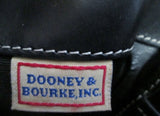 DOONEY & BOURKE Canvas Leather Hobo Purse Satchel Shoulder Bag BLACK LOGO SIGNATURE