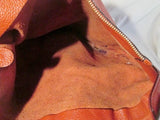LEATHER Convertible Satchel Hobo Shoulder Bag Bucket Sling RUST BROWN Slouch Boho