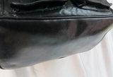 PARADOX Leather Tote Purse Handbag Saddle Bag Stud Carryall BLACK L