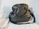 OLSENBOYE Leather Shoulder Tote Bag Crossbody BLACK Purse Satchel