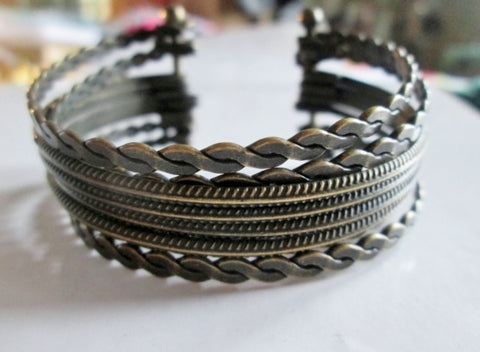 Mens Womens BRAIDED METAL Multi-Strand Ethnic Primitive Bracelet Cuff Bangle Arm Band Jewelry