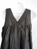 DRIES VAN NOTEN Silk Ramie Pleated Dress 38 6 Sleeveless BLACK